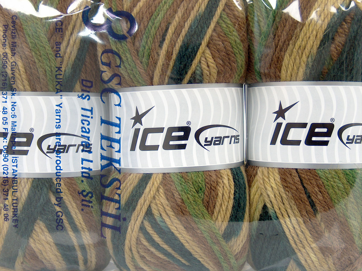 Sale Self Striping Green Shades Brown Shades Closeout Yarns Ice