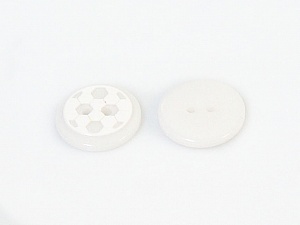 White 5 Ball Figure Buttons 14 mm diameter