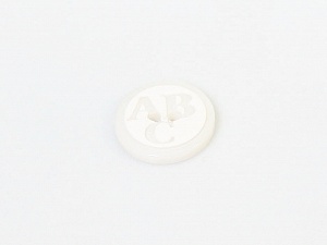 White 5 ABC Figure Buttons 15 mm diameter