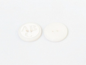 White 5 ABC Figure Buttons 15 mm diameter