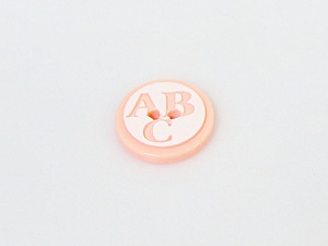 Salmon 5 ABC Figure Buttons 15 mm diameter