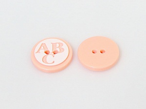 Salmon 5 ABC Figure Buttons 15 mm diameter