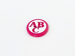 Fuşya 5 ABC Figure Buttons 15 mm diameter