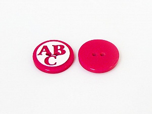 Fuşya 5 ABC Figure Buttons 15 mm diameter