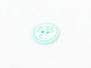 Mint Green 5 ABC Figure Buttons 15 mm diameter