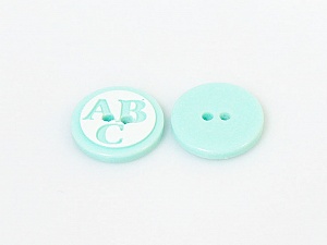 Mint Green 5 ABC Figure Buttons 15 mm diameter
