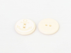 Cream 5 Anchor Figure Buttons 15 mm diameter