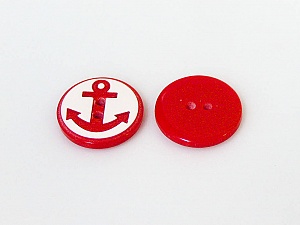 Red 5 Anchor Figure Buttons 15 mm diameter