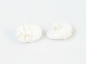 White 5 Cap Figure Buttons 15mm long