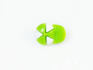 White Green 5 Cap Figure Buttons 15mm long