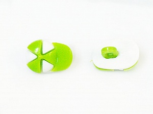 White Green 5 Cap Figure Buttons 15mm long