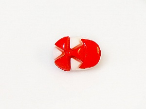 White Red 5 Cap Figure Buttons 15mm long