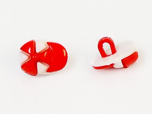 White Red 5 Cap Figure Buttons 15mm long