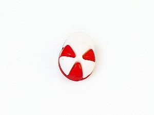 White Red 5 Cap Figure Buttons 15mm long