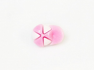 White Pink 5 Cap Figure Buttons 15mm long