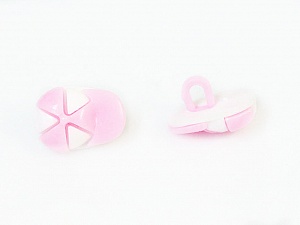 White Pink 5 Cap Figure Buttons 15mm long
