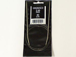 Grignasco Aluminum Circular Knitting Needles 80 cm - Size: 2.5 mm (US 1)