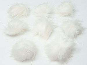 Beyaz 8 Faux Fur PomPoms