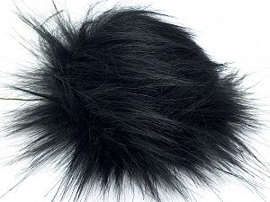 Siyah 8 Faux Fur PomPoms