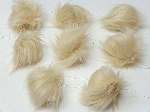 Bej 8 Faux Fur PomPoms
