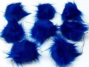 Saxe Blue 8 Faux Fur PomPoms