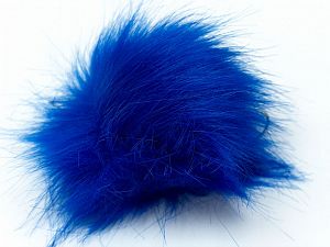 Saxe Blue 8 Faux Fur PomPoms