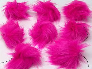Neon Pembe 8 Faux Fur PomPoms