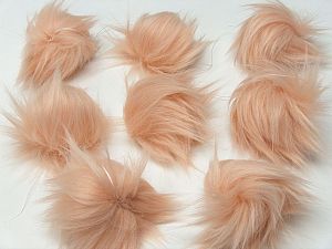 Açık Somon 8 Faux Fur PomPoms