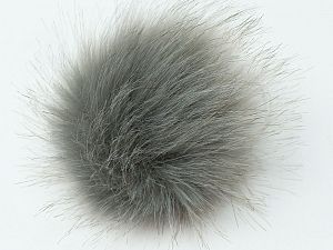 Açık Gri Açık Kamel 8 Faux Fur PomPoms