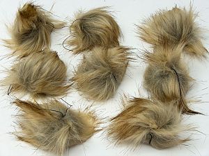 Kahverengi Tonları 8 Faux Fur PomPoms