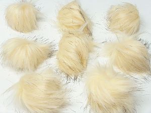 Krem Kahverengi 8 Faux Fur PomPoms