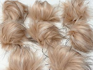 Kahverengi Beige Shades 8 Faux Fur PomPoms