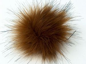 Açık Kahve Siyah 8 Faux Fur PomPoms