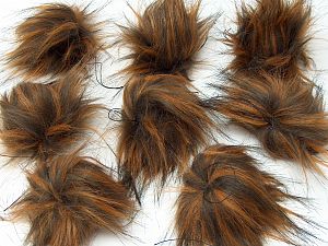 Kahverengi Tonları 8 Faux Fur PomPoms