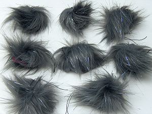 Gri 8 Faux Fur PomPoms