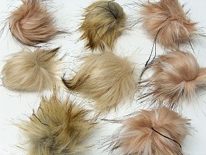 Çok renkli 8 Faux Fur PomPoms Mixed Lot of 8 Faux Fur PomPoms