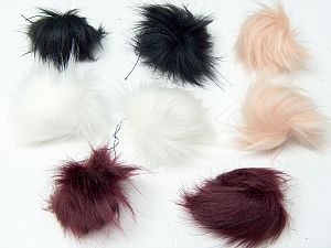 Çok renkli 8 Faux Fur PomPoms Mixed Lot of 8 Faux Fur PomPoms