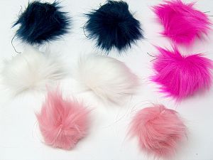 Çok renkli 8 Faux Fur PomPoms Mixed Lot of 8 Faux Fur PomPoms