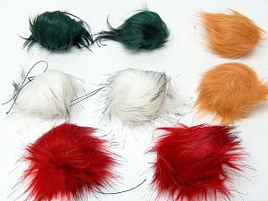 Çok renkli 8 Faux Fur PomPoms Mixed Lot of 8 Faux Fur PomPoms