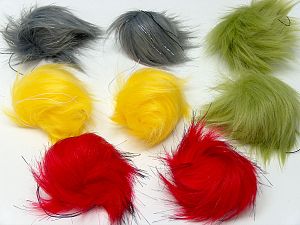 Karışım 8 Faux Fur PomPoms