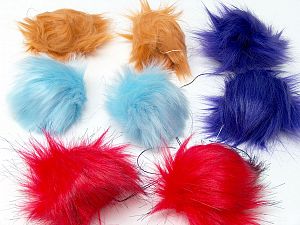 Karışım 8 Faux Fur PomPoms