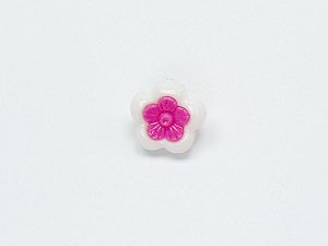 Beyaz Fuşya 5 Flower Figure Buttons 15mm long