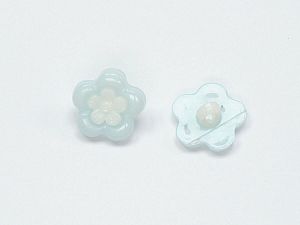 Beyaz Açık Mavi 5 Flower Figure Buttons 15mm long