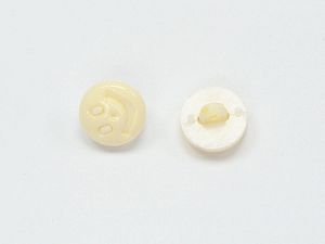 Beyaz Krem 5 Smiling Face Figure Buttons Multicolor 15mm long