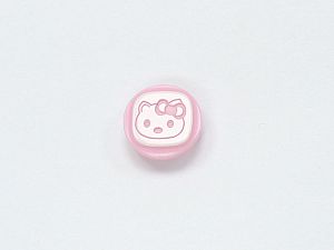Beyaz Pembe 5 Kitty Figure Buttons 15mm long