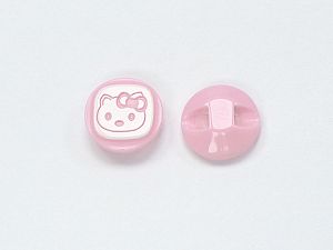 Beyaz Pembe 5 Kitty Figure Buttons 15mm long