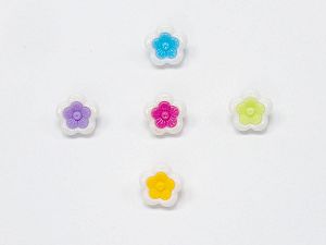 Karışım 5 Flower Figure Buttons 15mm long