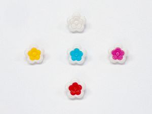 Karışım 5 Flower Figure Buttons 15mm long