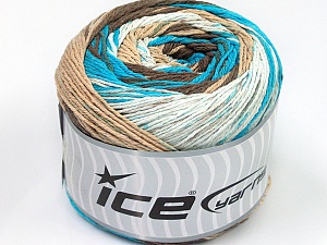 Cakes Natural Cotton White Turquoise Brown Shades