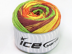 Cakes Natural Cotton Sarı Turuncu Maron Yeşil
